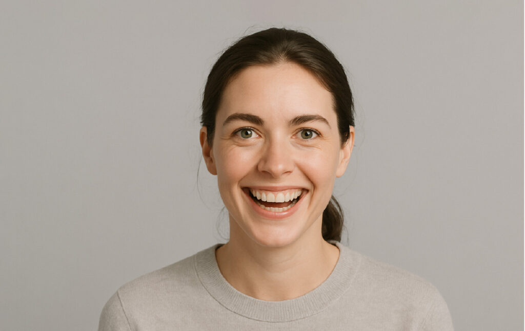 Patient after dental implant treatment