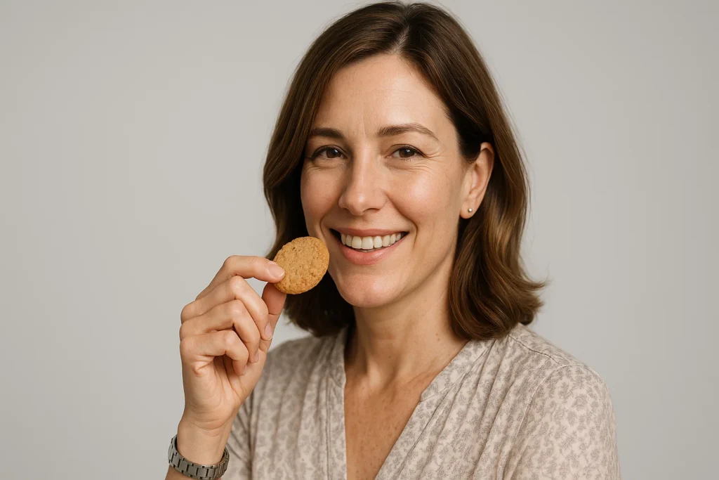 Mujer adulta tras un tratamiento de periodoncia en Palma