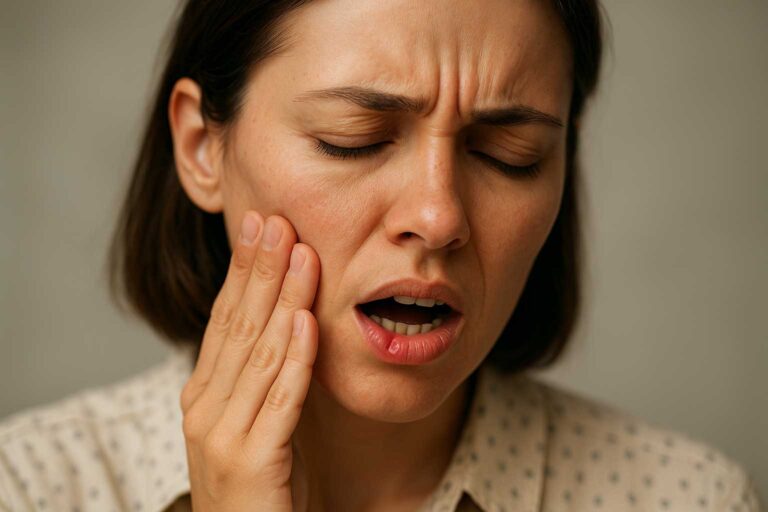 Paciente dolorida por aftas bucales