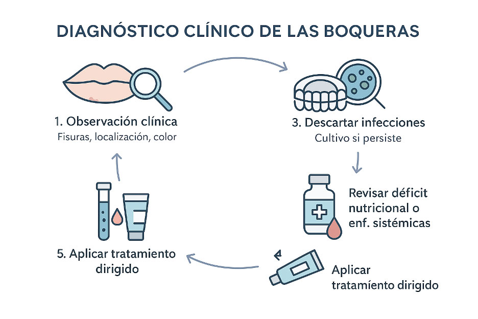 Diagnóstico clínico de las boqueras o quelitis angular