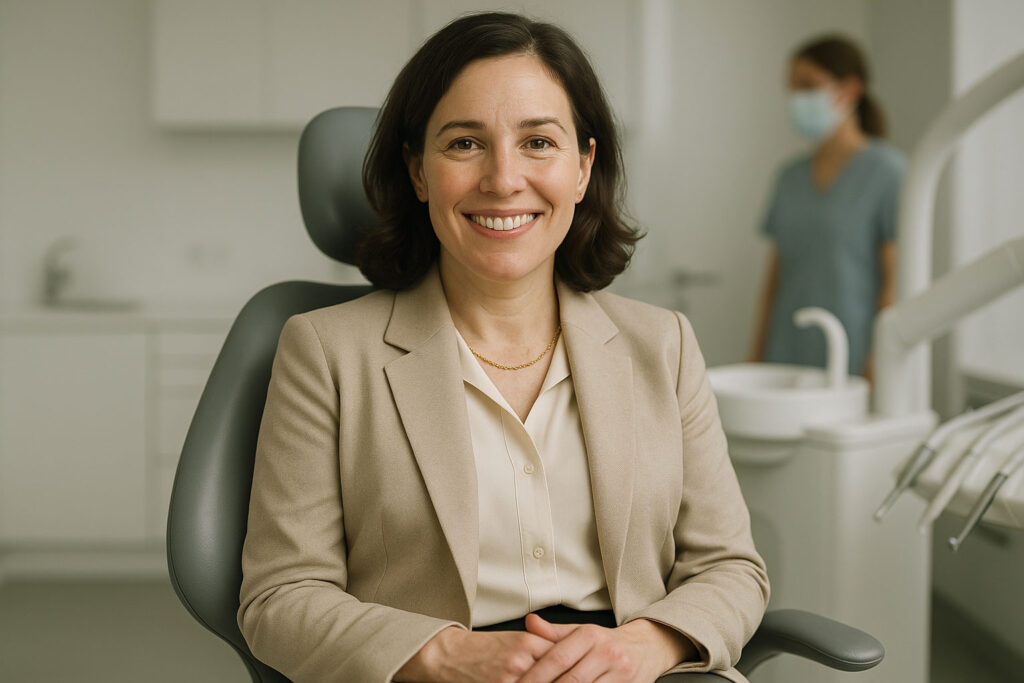 Woman with healed toothache