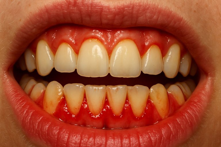 Imagen de encías con gingivitis