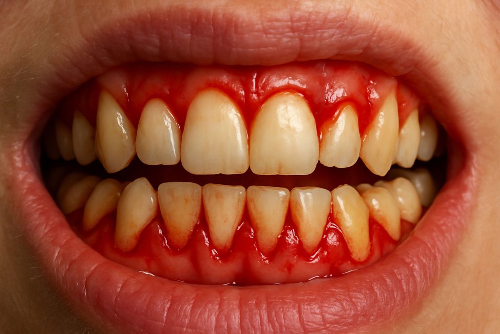 Imagen de encías con periodontitis
