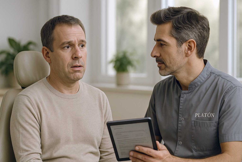 Paciente con sialorrea en consulta