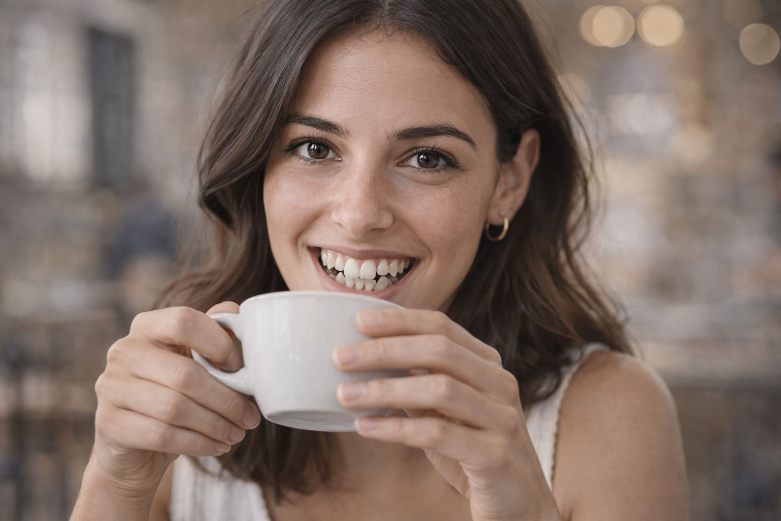 Imagen de una persona con dientes torcidos