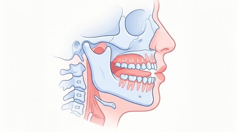 Perfil de una boca con mordida abierta anterior donde la lengua se interpone entre los dientes superiores e inferiores sin